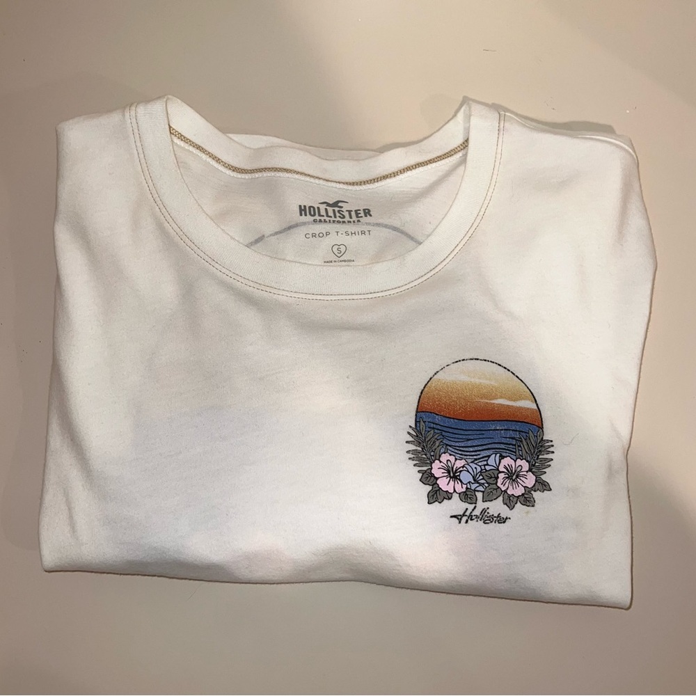 Hollister White Crop Long Sleeve